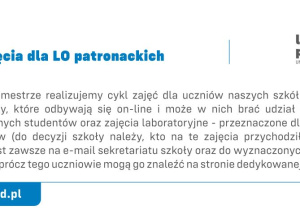 Zajęcia dla LO patronackich