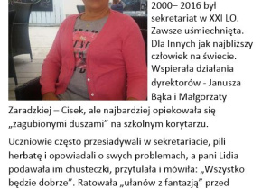 Lidia Ryduchowska - sekretarz szkoły