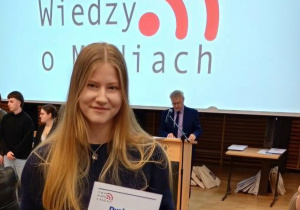 Amelia Wyrwicka finalistką Olimpiady Wiedzy o Mediach