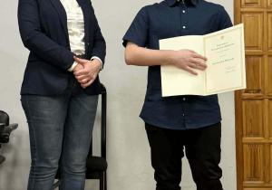 Stypendium Prezesa Rady Ministrów dla Szymona Włodarskiego z kl. 3a