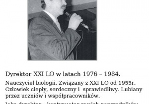 Jan Wilczewski - dyrektor XXI LO