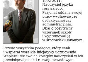 Janusz Bąk - dyrektor XXI LO