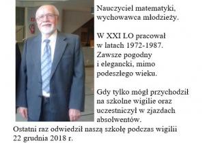 Kazimierz Bińkowski - nauczyciel matematyki